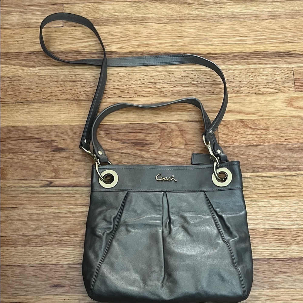 COACH Ashley bronze leather crossbody bag